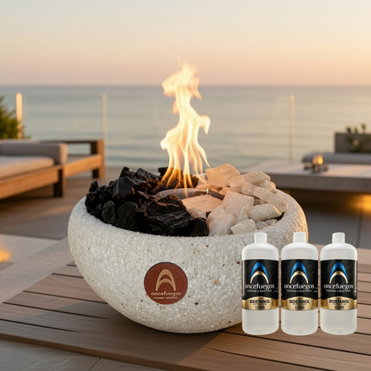 Pack Fogón Grande Cuarzo + 3 Litros Bioetanol