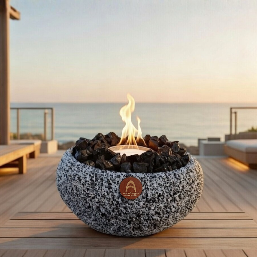 Atacama Grande Obsidiana · fogón de mesa a bioetanol hecho a mano en Chile