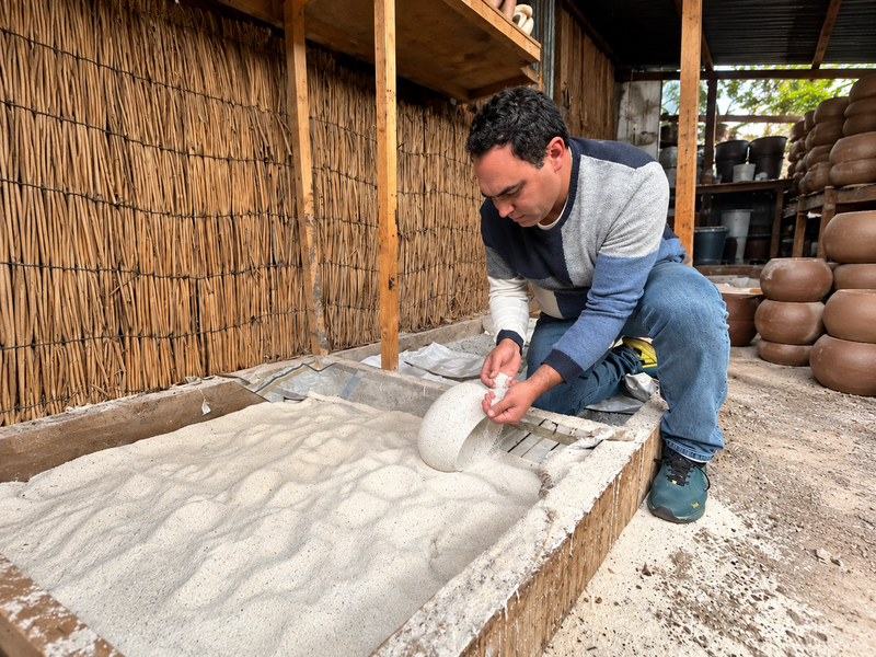Dar forma y bañar en mineral